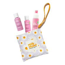 Load image into Gallery viewer, milk_shake hair care products including our vegan flower vibes colour care range and incredible milk in a daisy pouch