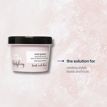 Load image into Gallery viewer, Jar of milk_shake styling braid grease on a pink textured background