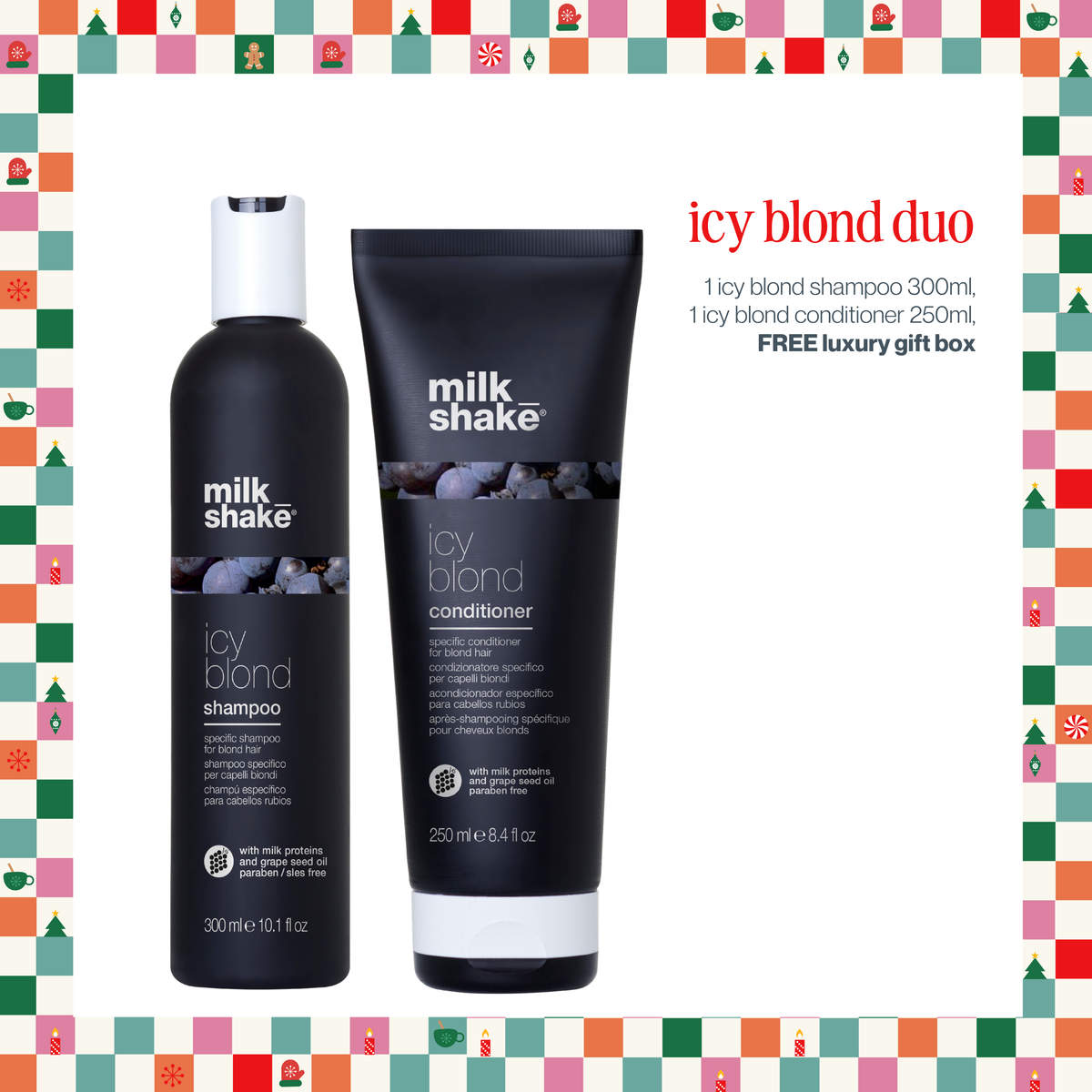 icy blond Christmas duo