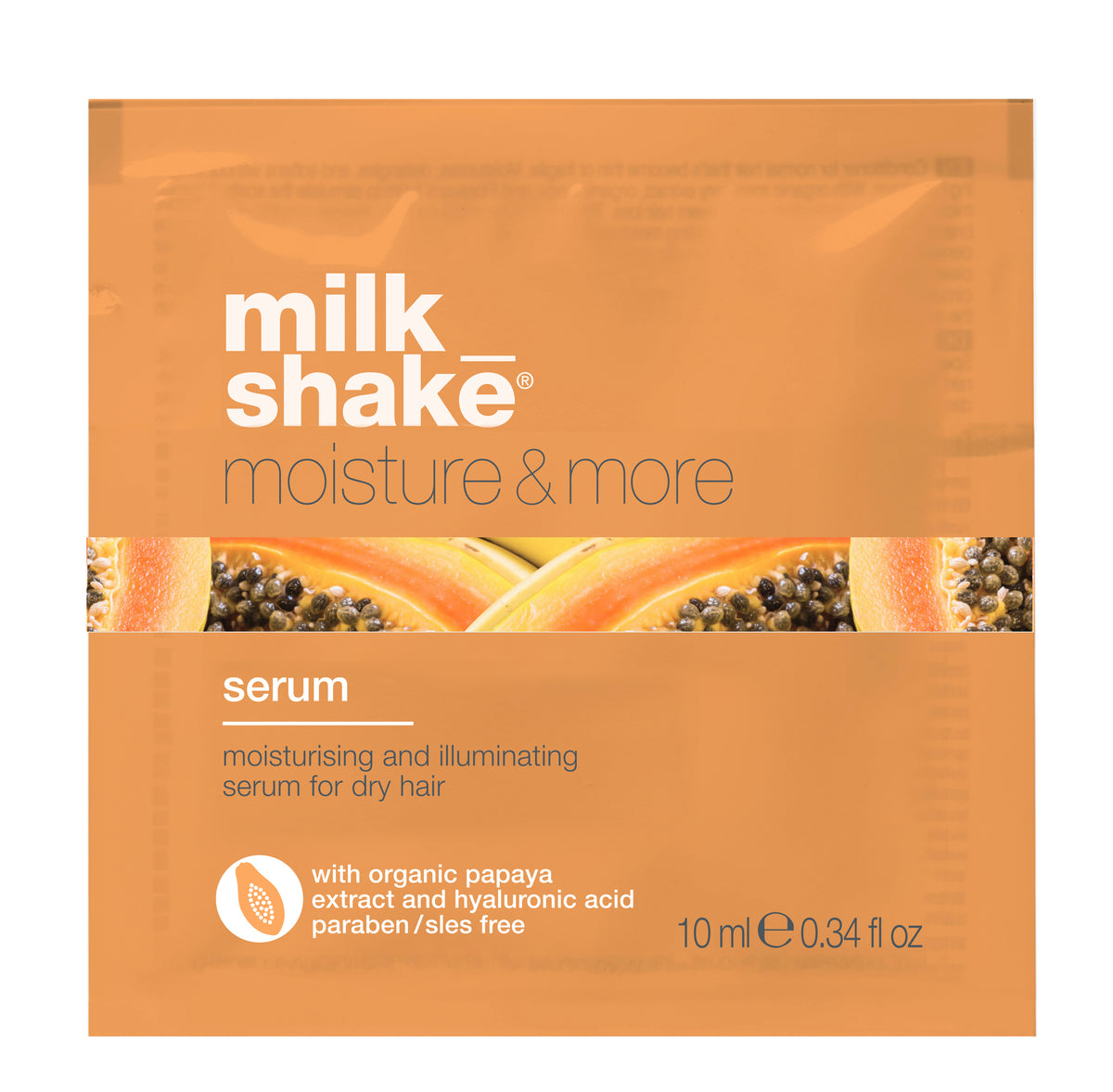 milk_shake  moisture&more serum packaging for dry hair on a white background
