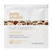 Load image into Gallery viewer, milk_shake  Curl Passion curl shaper packaging with images of curls on a white background
