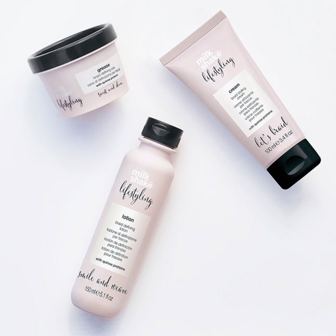 Three hair care products from milk_shake  'Lifestyle' on a white background
