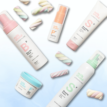 Load image into Gallery viewer, Collection of milk_shake  lifestyling products with colorful packaging on a light blue background
