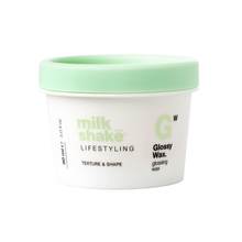 Load image into Gallery viewer, White container of milk_shake  Glossy Wax with a green lid on a white background
