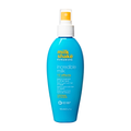 Blue bottle of milk_shake SUN&MORE hair product on a white background