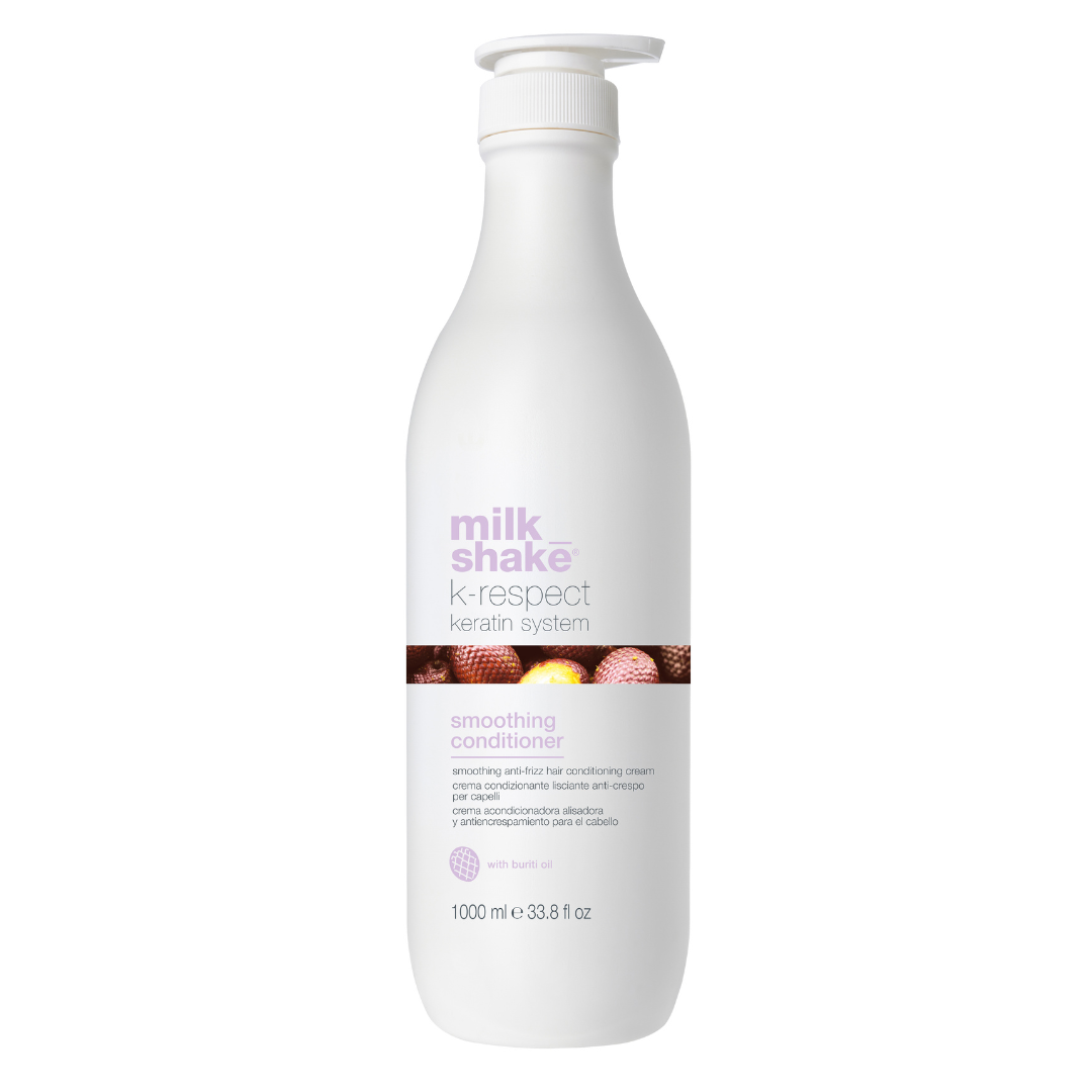 White bottle of milk_shake k-respect hair care system conditioner on a white background