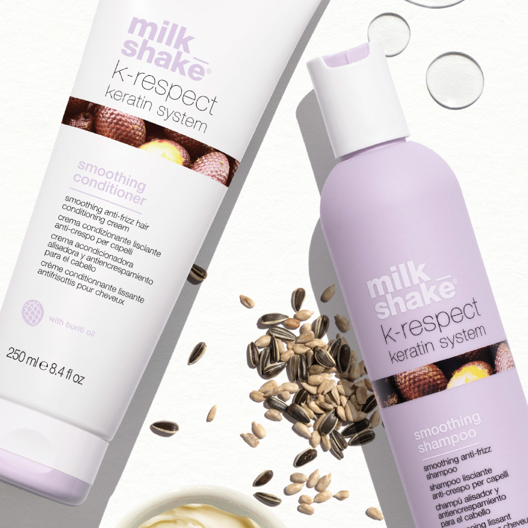 milk_shake  hair care products with ingredients on a white background