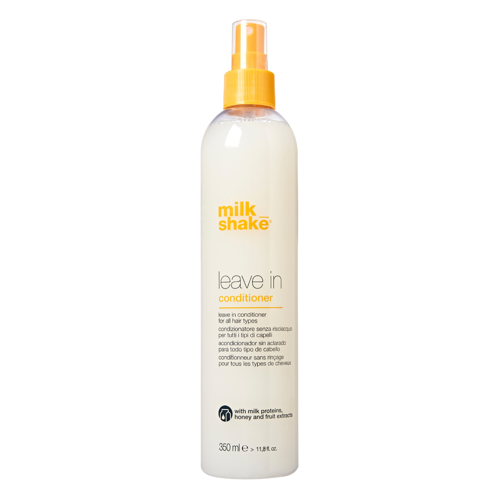 milk_shake  leave-in conditioner bottle on a white background