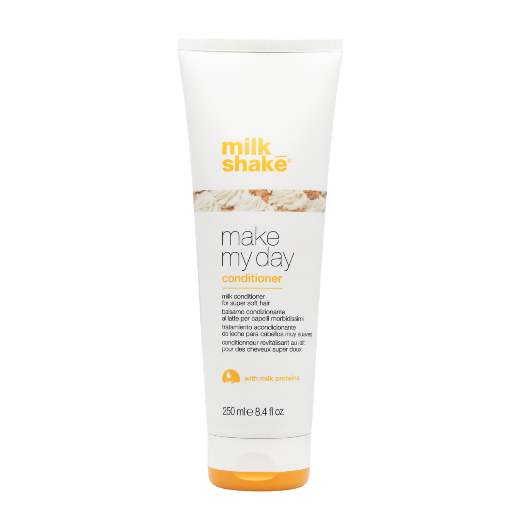 Tube of 'milk_shake' conditioner on a white background