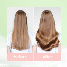 Load image into Gallery viewer, Before and after comparison of hair straightening treatment on a person with long, straight hair after using milk_shake
